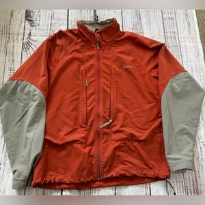 Cloudveil Mens XL Softshell Hooded Jacket Orange/Tan Trekking